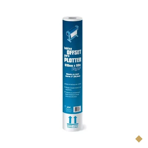 Bobina para Plotter, 610mm x 50m, 75g offset, Tubete Interno 2, Spiral - PT 1 BB