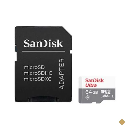 Cartão de memória micro SD 64gb, com adaptador, classe 10, SDSQUNR, SanDisk…