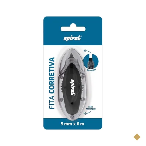 Corretivo em fita 5mm x 6m, Fumê, B727, Spiral - BT 1 UN
