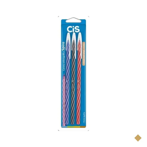 Caneta esferográfica 0,7mm Spiro az/pt/vm 57.0802 Cis BT 3 UN
