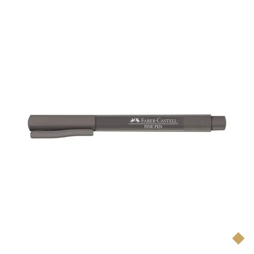 Caneta Hidrográfica Fine Pen 0.4mm Cinza Faber-Castell 1 UN