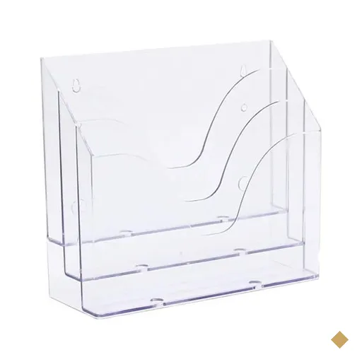 Organizador de escritório triplo, horizontal, Cristal, Maxcril - CX 1 UN