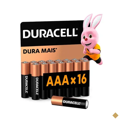 Pilha Alcalina Duracell Palito AAA - BT 16 UN