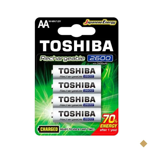 Pilha recarregável AA 2600mAh 72475 Toshiba BT 4 UN