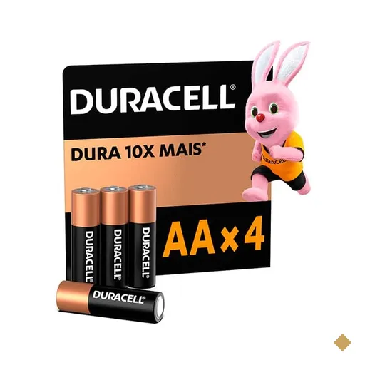 Pilha Alcalina Duracell Pequena AA - BT 4 UN