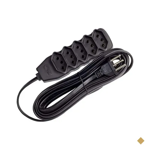 Extensão elétrica 5 tomadas c/5m 3 pinos preta 200097 Force-line BT 1 UN