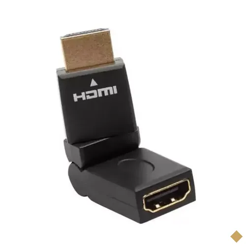 Adaptador Rotativo 360 Graus e Dobrável 90 Graus HDMI (F) x HDMI (M) Preto