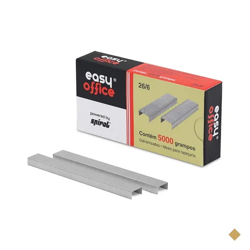 Grampo para grampeador galvanizado, 26/6, Easy Office - CX 5000 UN