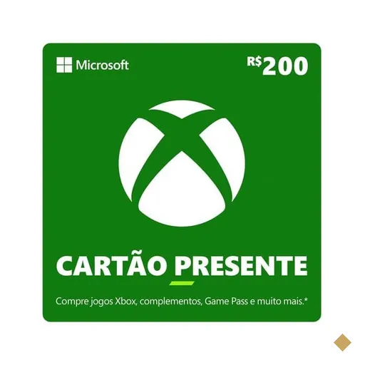 Gift Card XBOX Cash 200 Reais Microsoft - Código Digital PT 1 UN