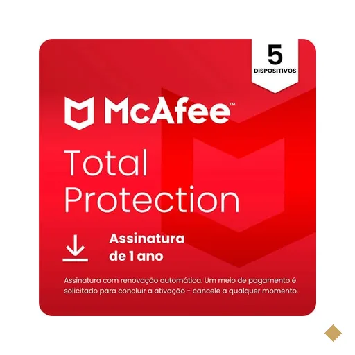McAfee Total Protection, 5 dispositivos, Software de segurança que inclui…