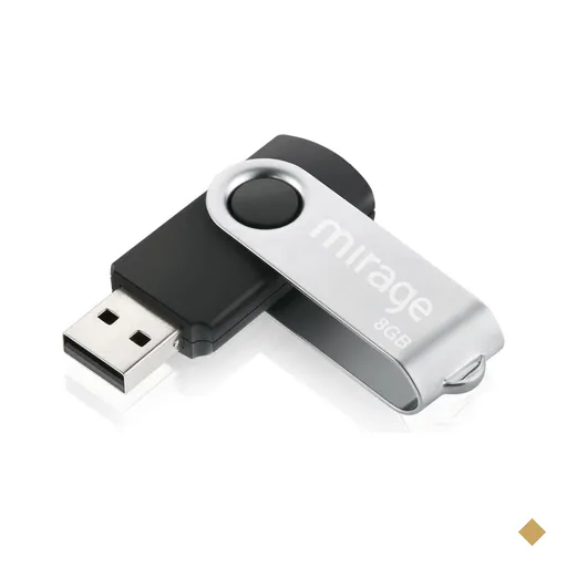 Pen Drive Loop 8GB USB Leitura 10MB/s e Gravação 3MB/s Preto Mirage - PD098