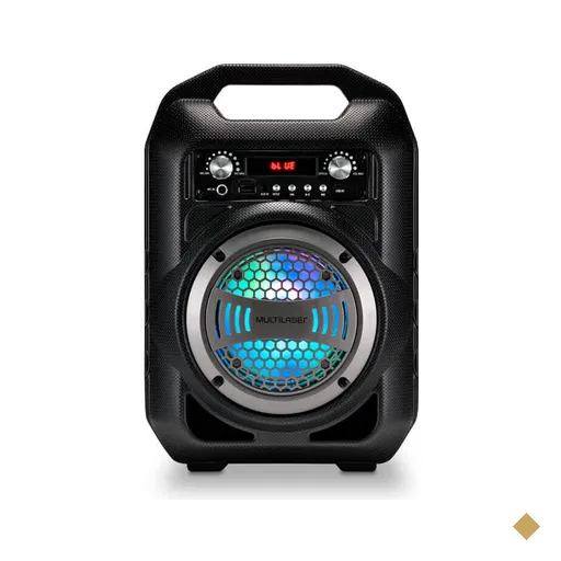 Caixa De Som Multilaser Portátil 4 Polegadas Bluetooth/Fm/Sd/P2/Usb Preta -…