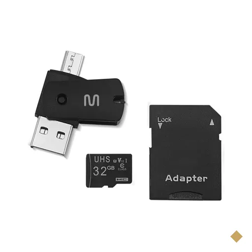 Kit 4 em 1 Cartão de Memória, Adaptador USB Dual Drive e Adaptador SD 32GB…