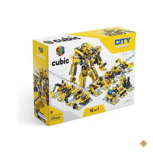 Blocos de Montar Cubic 12 em 1 City Construção 573 Peças Multikids - BR1093