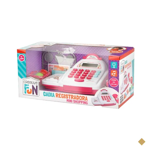 Caixa Registradora Mini Shopping Creative Fun Rosa Multikids - BR1182