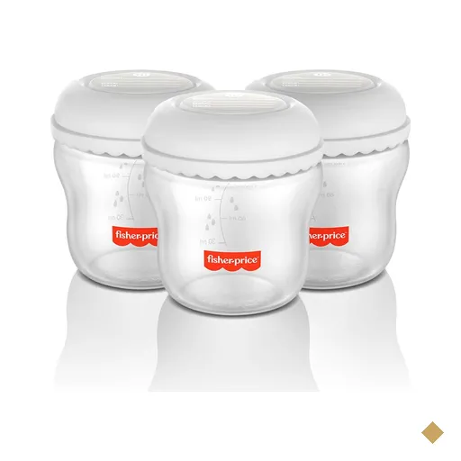 Kit 3 Frascos para Armazenar Leite 150 ml Mom's Essentials Frisher Price -…