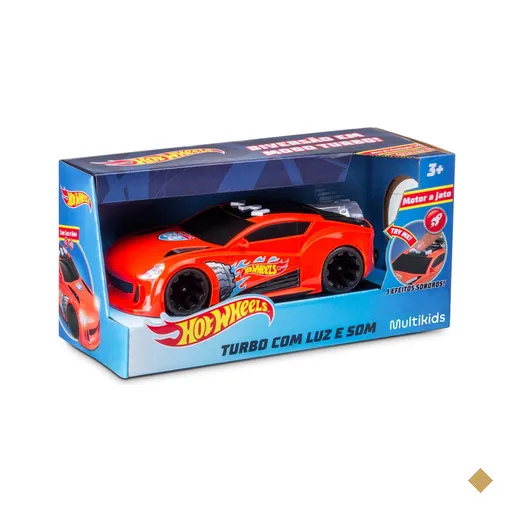 Carro Hot Wheels Turbo com Luz e Som Laranja Multikids - BR1431