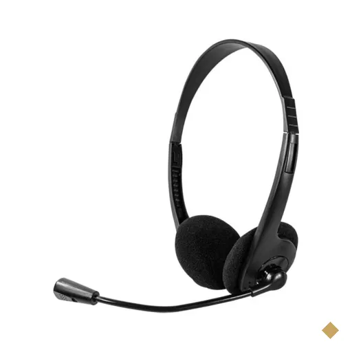 Headset Conexão p2 Cabo de 180cm Potência 100mw Microfone Flexível Preto -…