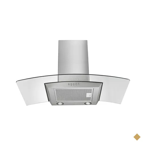 Coifa de Vidro Curvo 90cm, Luz LED e 3 Níveis p/ Fogão 6 Bocas 127v-234w Inox…