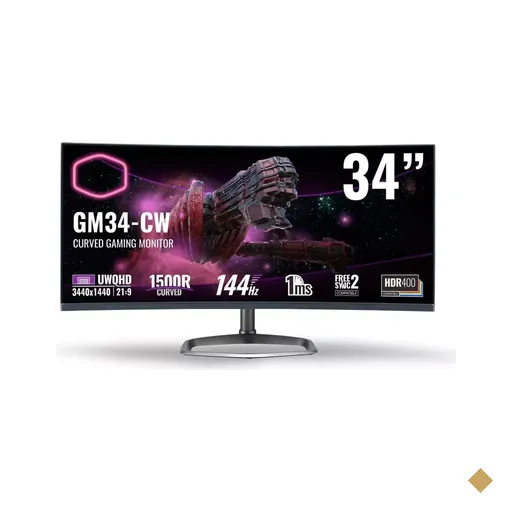 Monitor Cooler Master 34″ LED Curvo UWQHD 4K UltraWide (3440x1440 / 144Hz /…