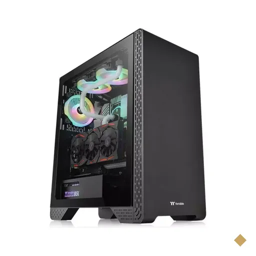 Gabinete Thermaltake S300 TG, Lateral em Vidro Temperado, Mid Tower Black
