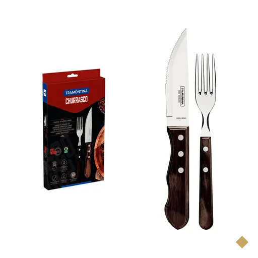 Jogo de Talheres Jumbo para Churrasco em Aço Inox - Tramontina