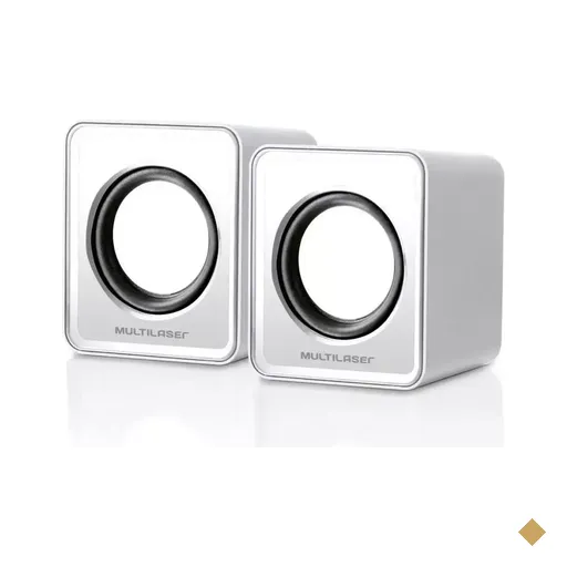 Caixa de Som Multilaser Mini 2.0 SP199 3W RMS LED USB/P2 - Branca