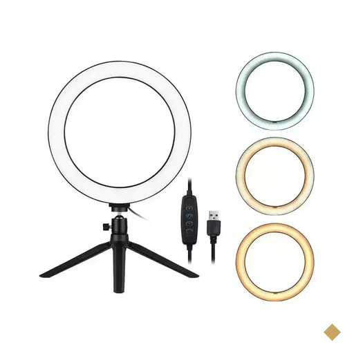 Iluminador Ring Ligth de LED 10″ c/ 120 LEDS para foto e vídeo c/ Suporte…