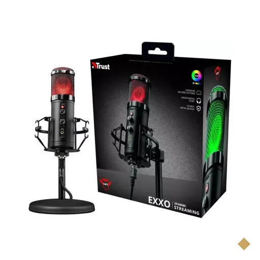 Microfone Streamer Trust Gaming GXT 256 Exxos RGB USB