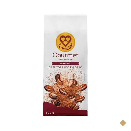 Café Torrado em Grãos, Espresso Gourmet, 500g, 3 Corações - PT 1 UN