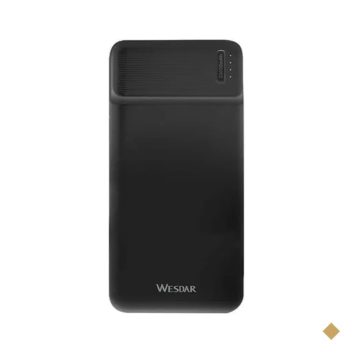 Carregador portátil Power Bank USB, 20.000mAh, Preto S150, Wesdar CX 1 UN