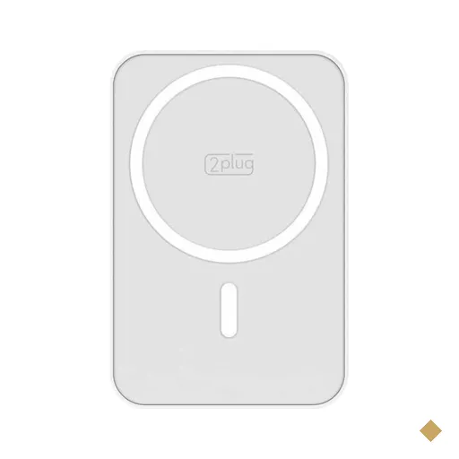 Carregador Portátil Power Bank por Indução Magnética, 5000mAh, Branco…