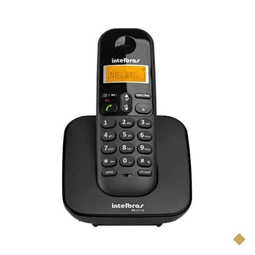 Telefone s/ fio Dect 6.0 c/ identificador de chamadas preto TS3110 Intelbras CX…