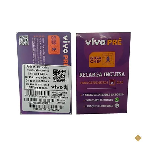 Cartoes GSM Triplo Chip, Vivo, Turbo, 10,00R$, Pré pago,2440, Vivo - BT 1 UN