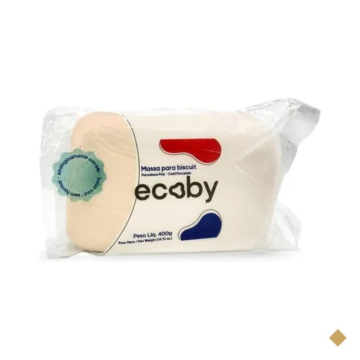 Massa de biscuit, porcelana fria, 400g, Natural, 0054, Ecoby PT 1 UN