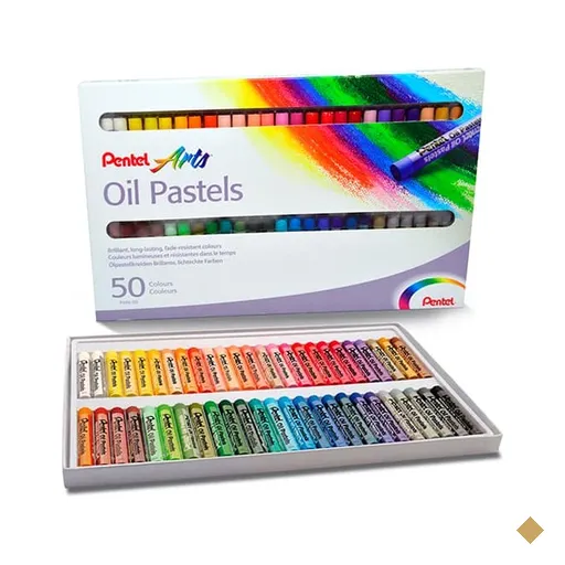 Giz de Cera Pastel Oleoso com 50 Cores, PHN-50, Pentel - CX 1 UN