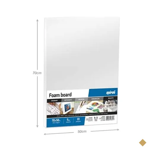 Placa Foam 70cm x 50cm x 5mm, Branca, Spiral - PT 1 UN