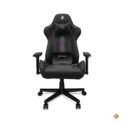 Cadeira Gamer PlayStation, com encosto inclinável e ajuste de altura, Preta…