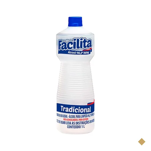 Álcool Líquido tradicional, 46,2°, 1L, Facilita - PT 1 UN