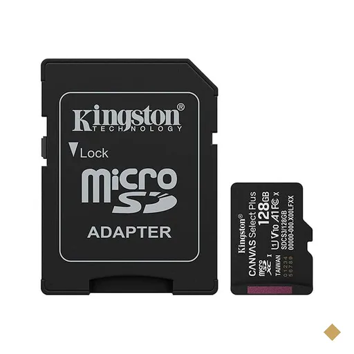 Cartão de memória microSD 128 GB, Canvas Select Plus, SDCS3, Kingston - BT 1…
