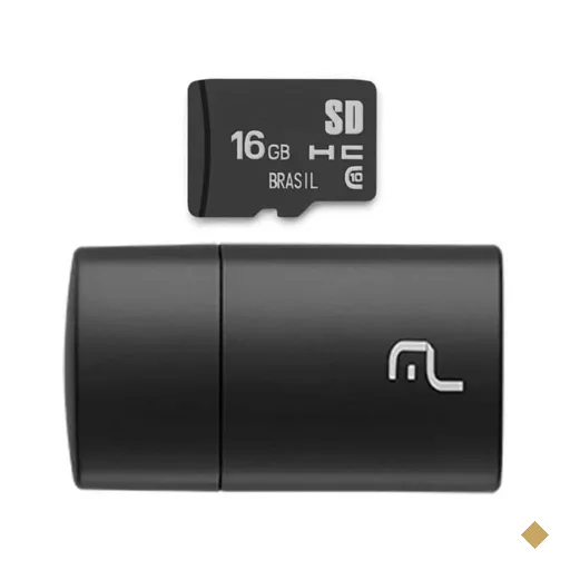 Cartão de memória micro SD 16GB Classe 10 com Leitor USB MC162 Multi BT 1 UN