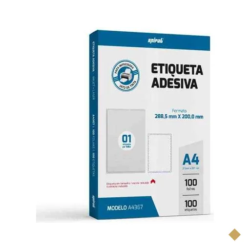 Etiqueta ink-jet/laser A4 288,5x200,0 367 Spiral CX 1 UN