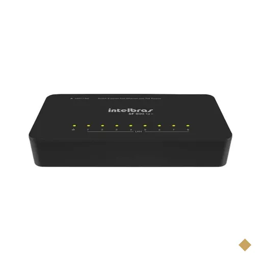 Switch 8 portas 10/100 não gerenciável - Intelbras - SF 800 Q+ CX 1 UN