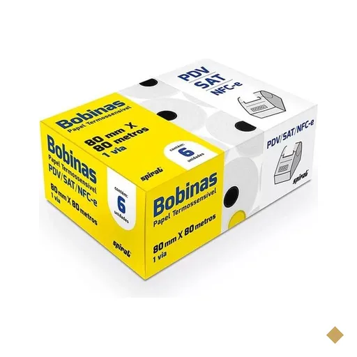 Bobina Térmica para PDV, 80mmx80m, 64655, Spiral - CX 6 UN