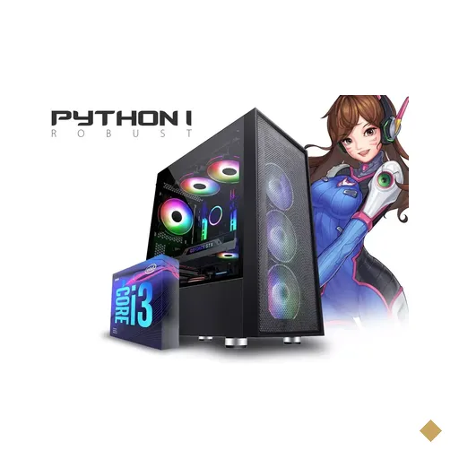 PC Gamer Python I Robust Intel Edition (Intel Core i3-9100F, 16GB DDR4-2666…