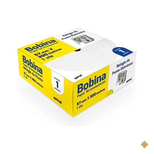 Bobina térmica para Relógio de ponto, 57mm x 300m, 64633, Spiral - CX 1 UN