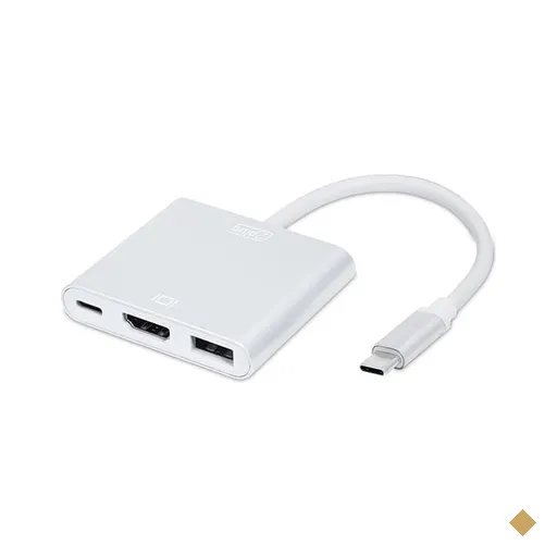 Adaptador USB-C 3 em 1, HDMI+USB-A e USB-C, JL-CHC01, 2Plug - BT 1 UN