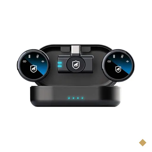 Microfone de Lapela Magnético sem fio, com redução de ruídos, USB-C…