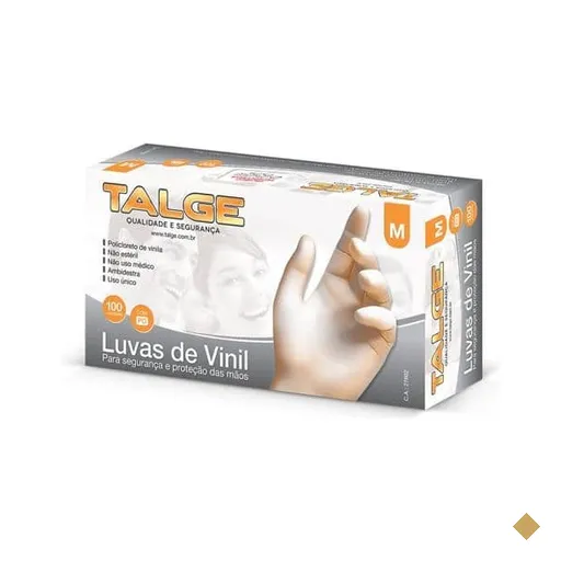 Luva vinil c/ pó M 7029 Talge CX 100 UN