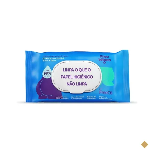 Lenço umedecido toilet FreeWipes, FREEW09, FreeCô - PT 1 UN